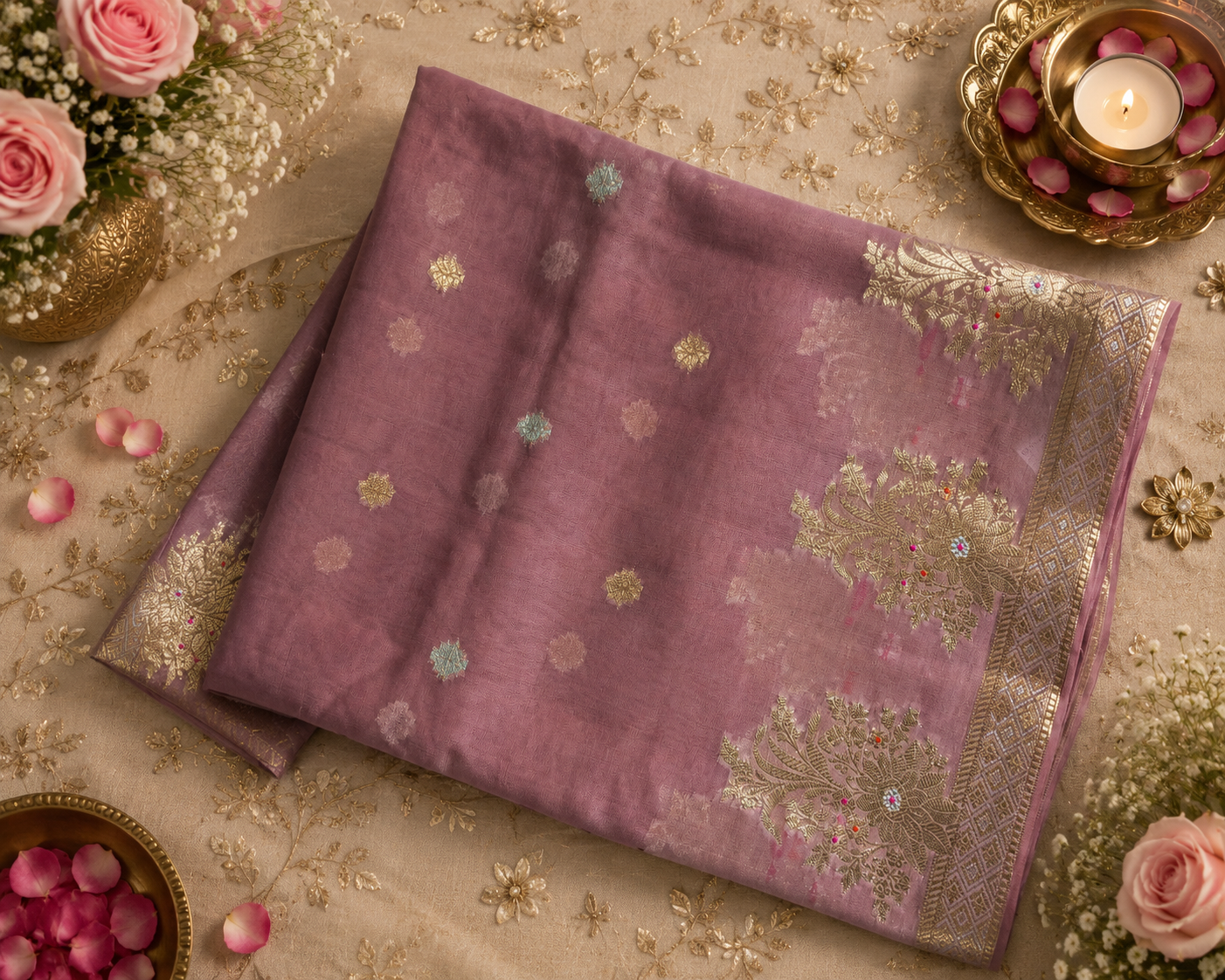 Georgette crep art silk saree