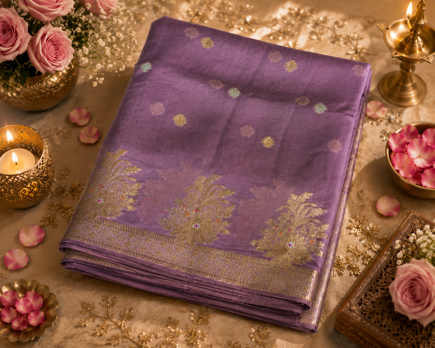 Georgette crep art silk saree