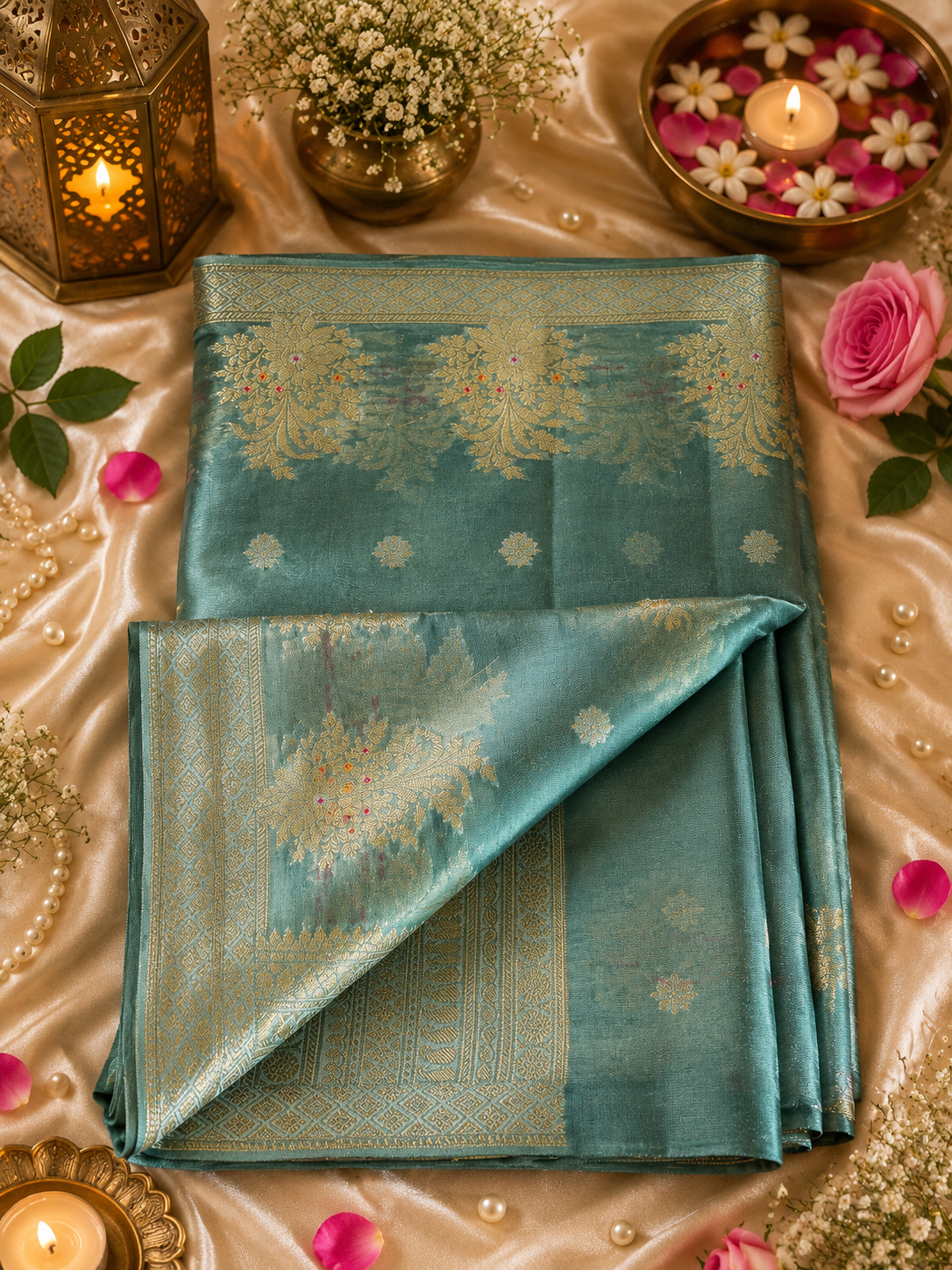 Georgette crep art silk saree