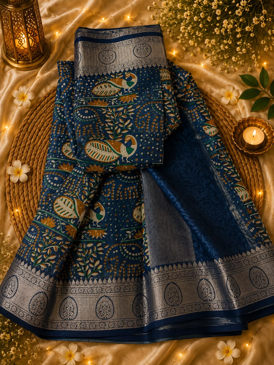 Banarasi weave mul cotton saree