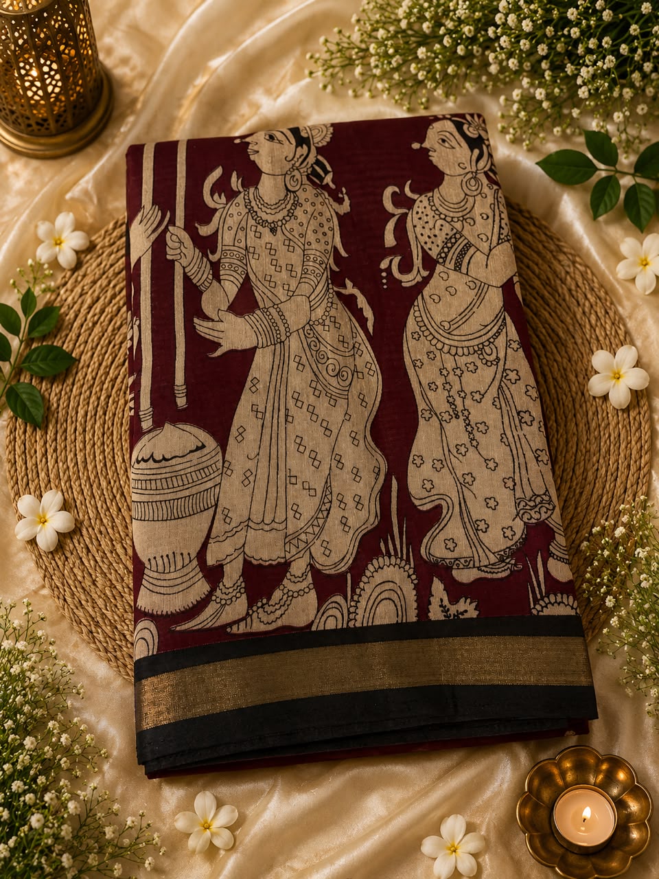 Banarasi weave mul cotton saree