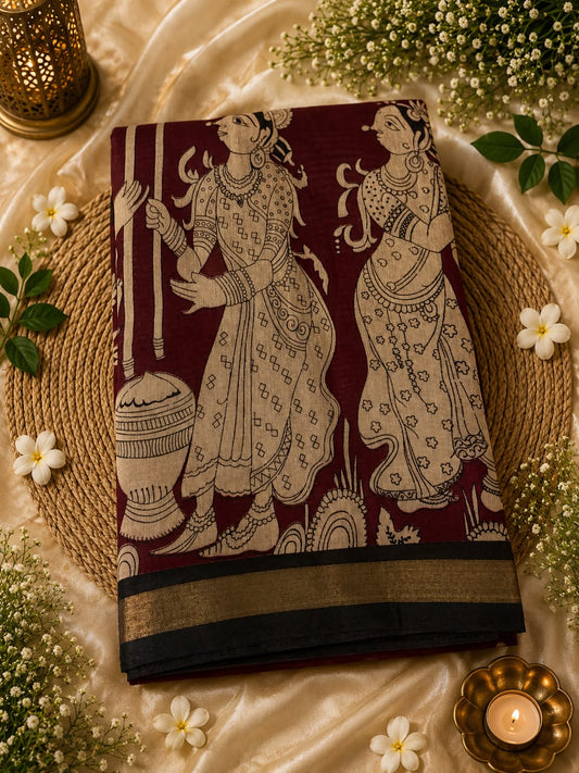 Assam Silk kalamkari saree