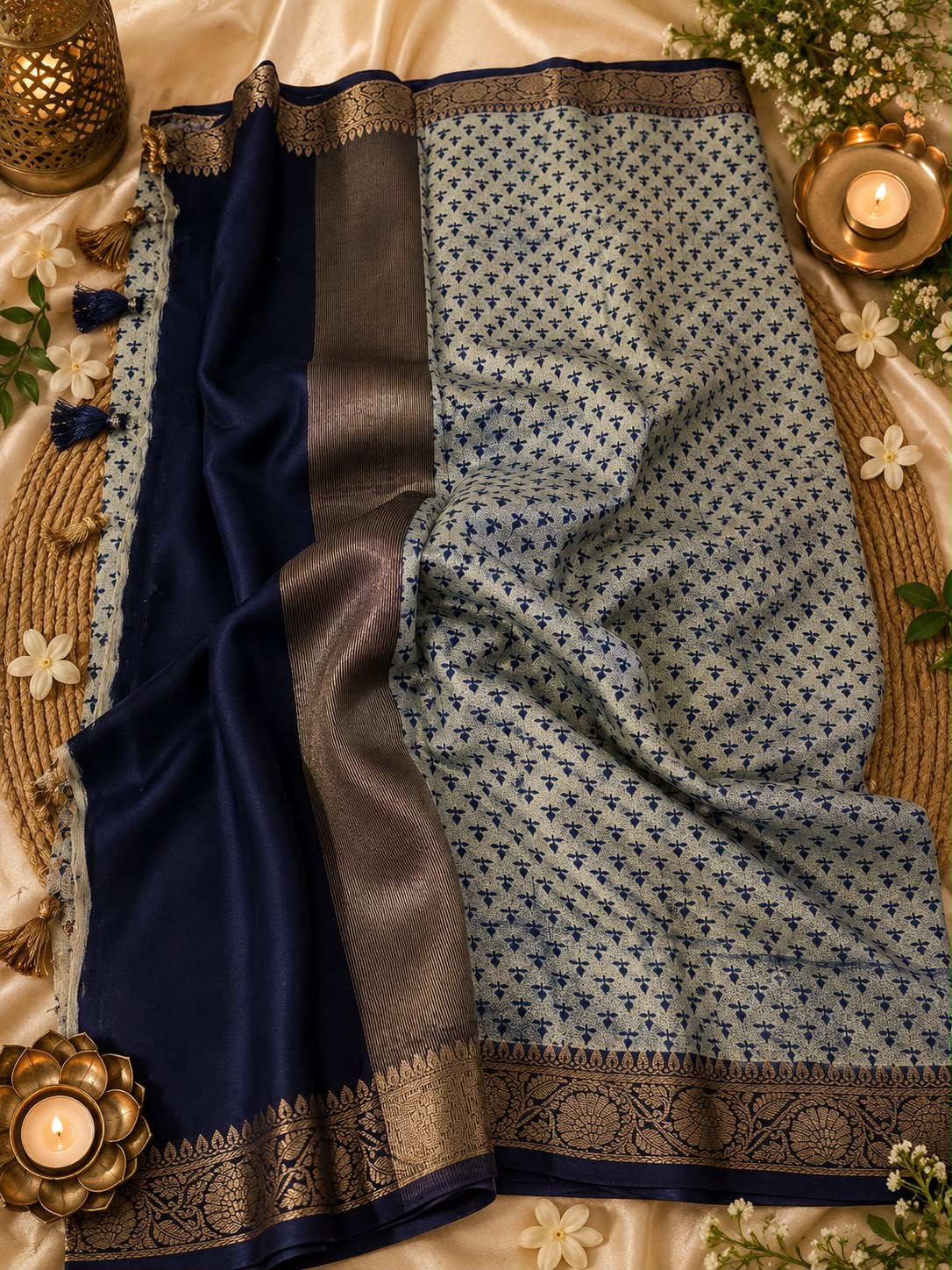 Banarasi weave mul cotton saree