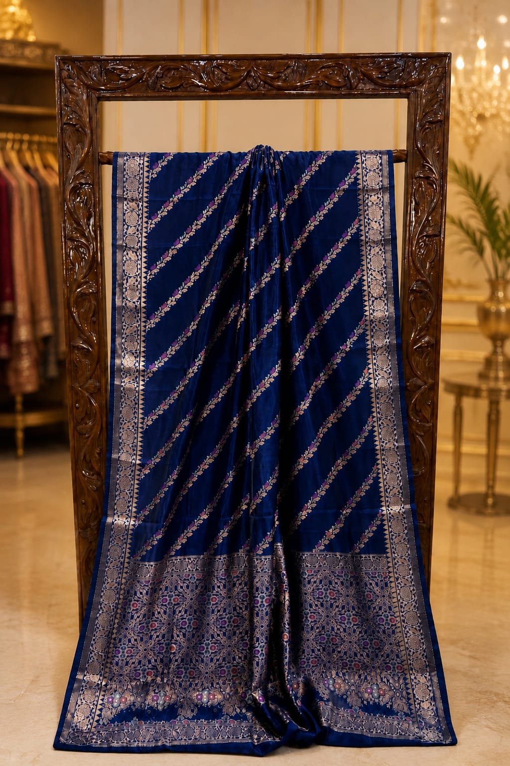 Premium Kathan Silk Royal Blue saree