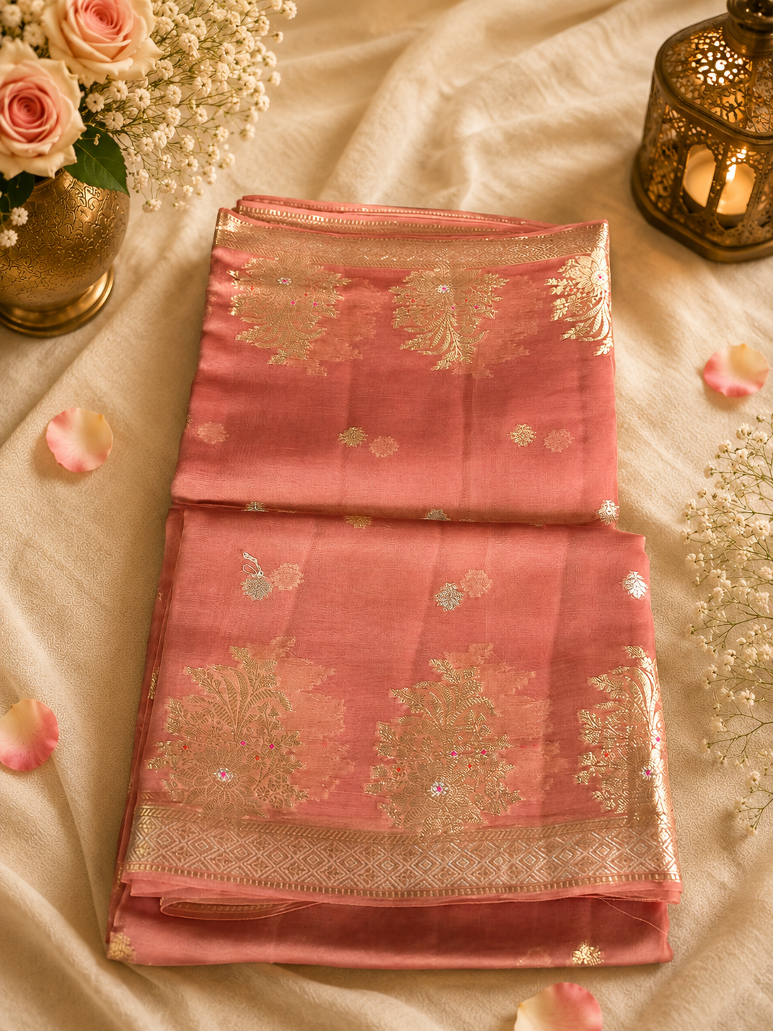 Georgette crep art silk saree