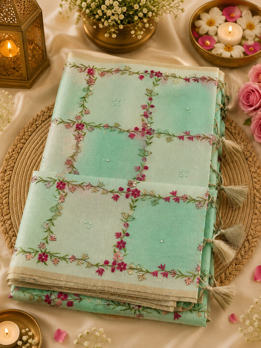 Premium Linen Tissue saree