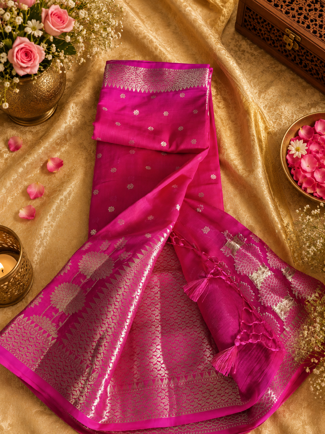 Chiffon silk saree