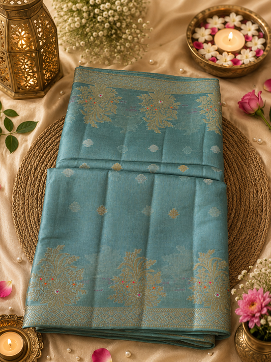 Georgette crep art silk saree