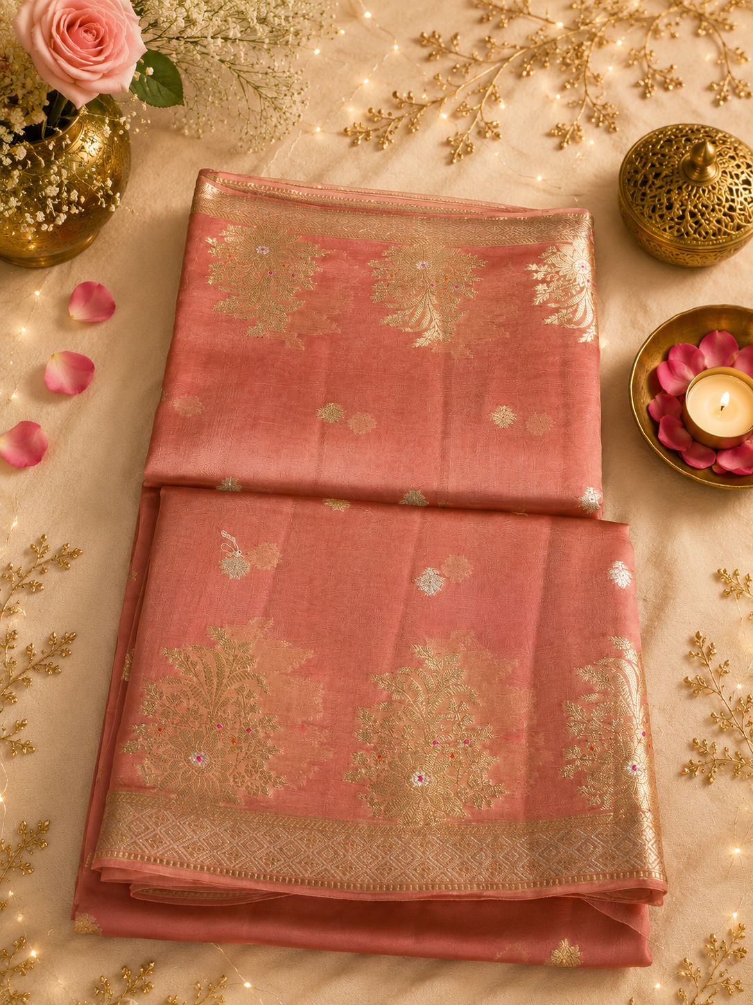 Georgette crep art silk saree