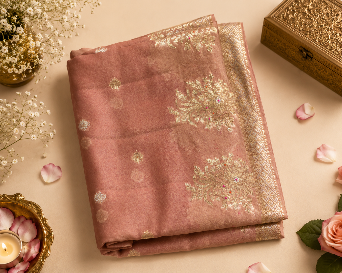 Georgette crep art silk saree
