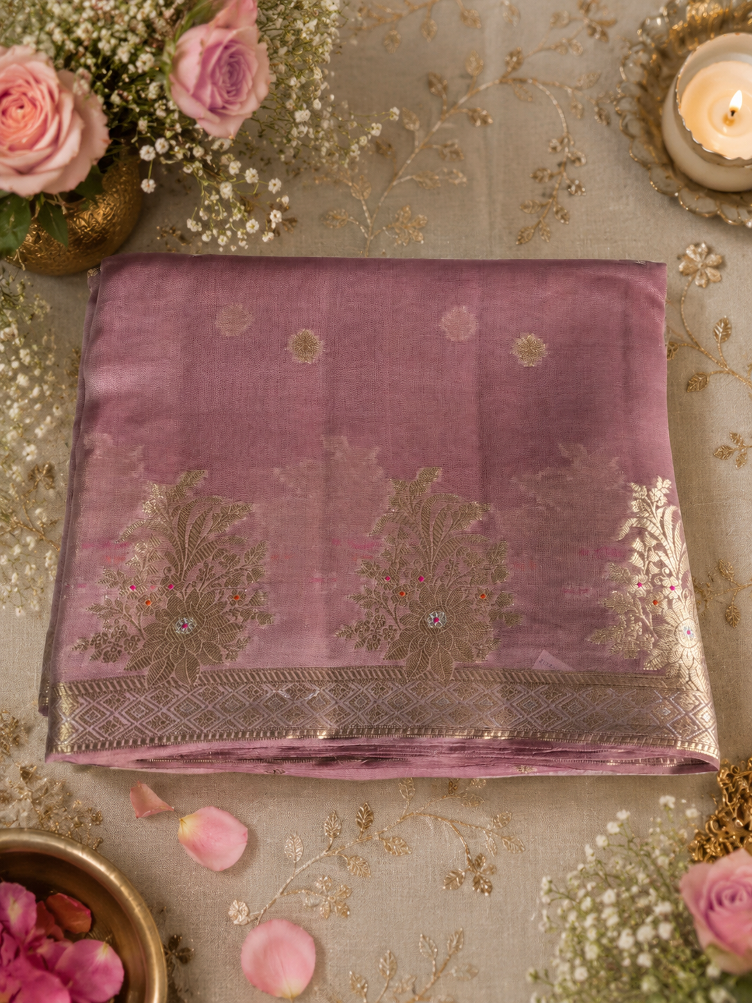Georgette crep art silk saree