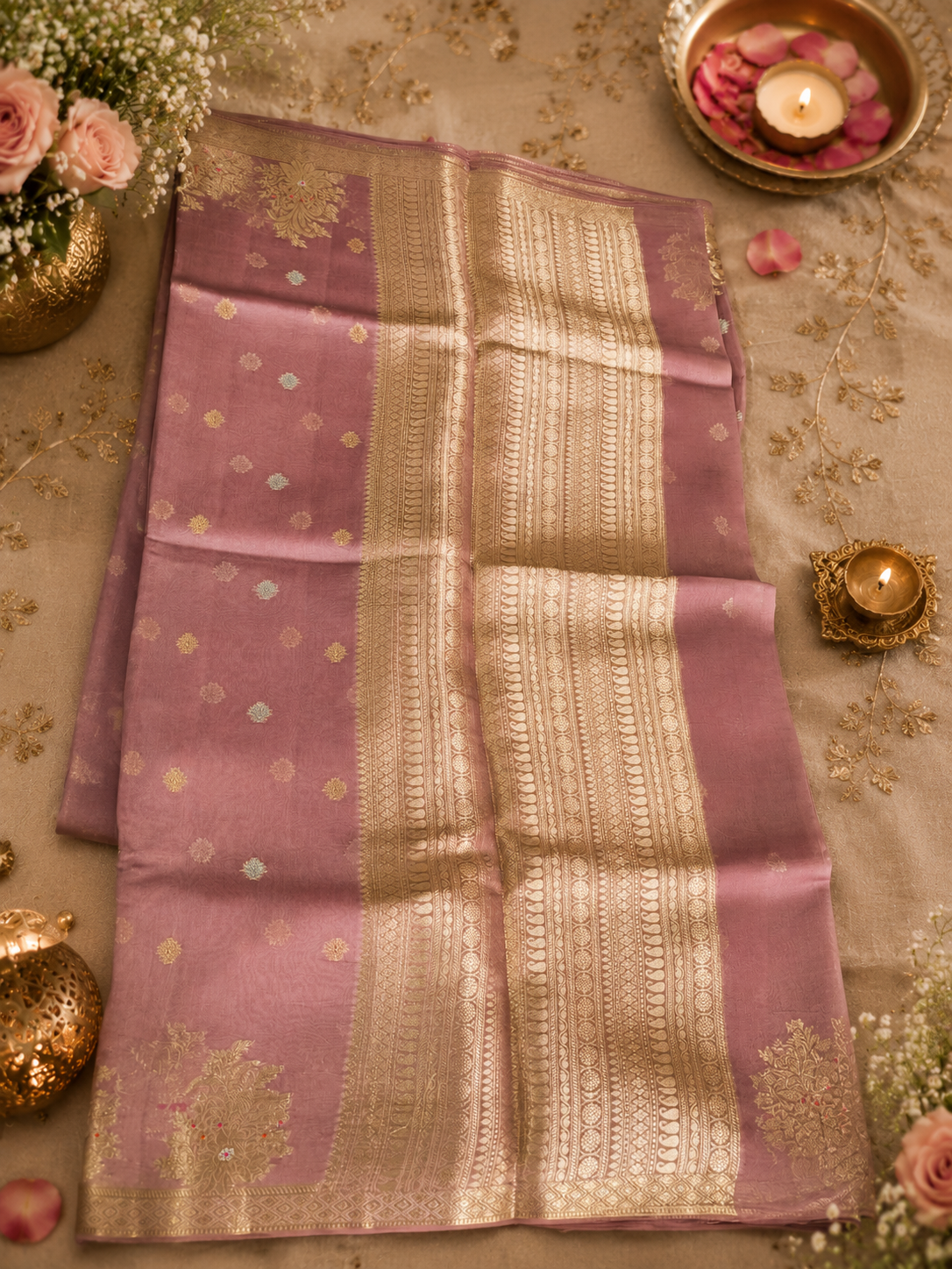 Georgette crep art silk saree
