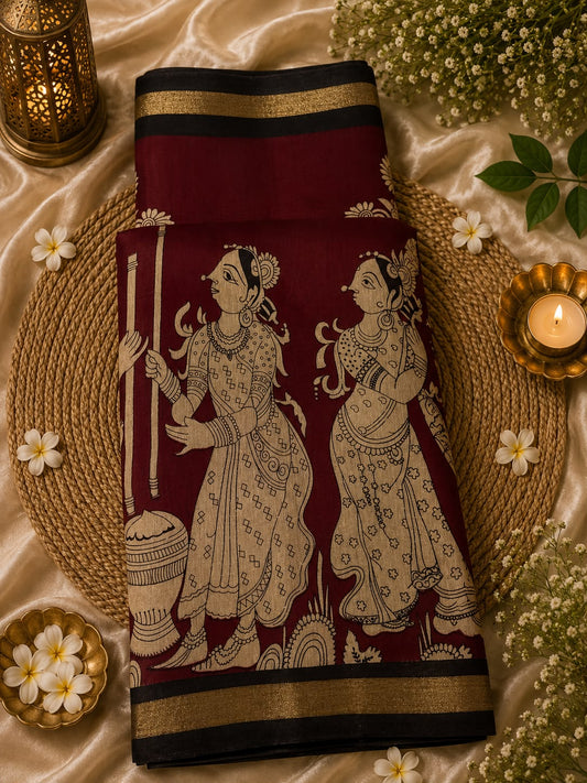 Banarasi weave mul cotton saree