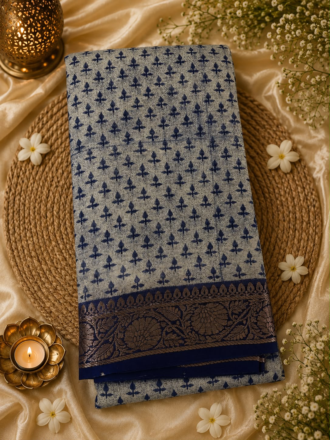 Banarasi weave mul cotton saree