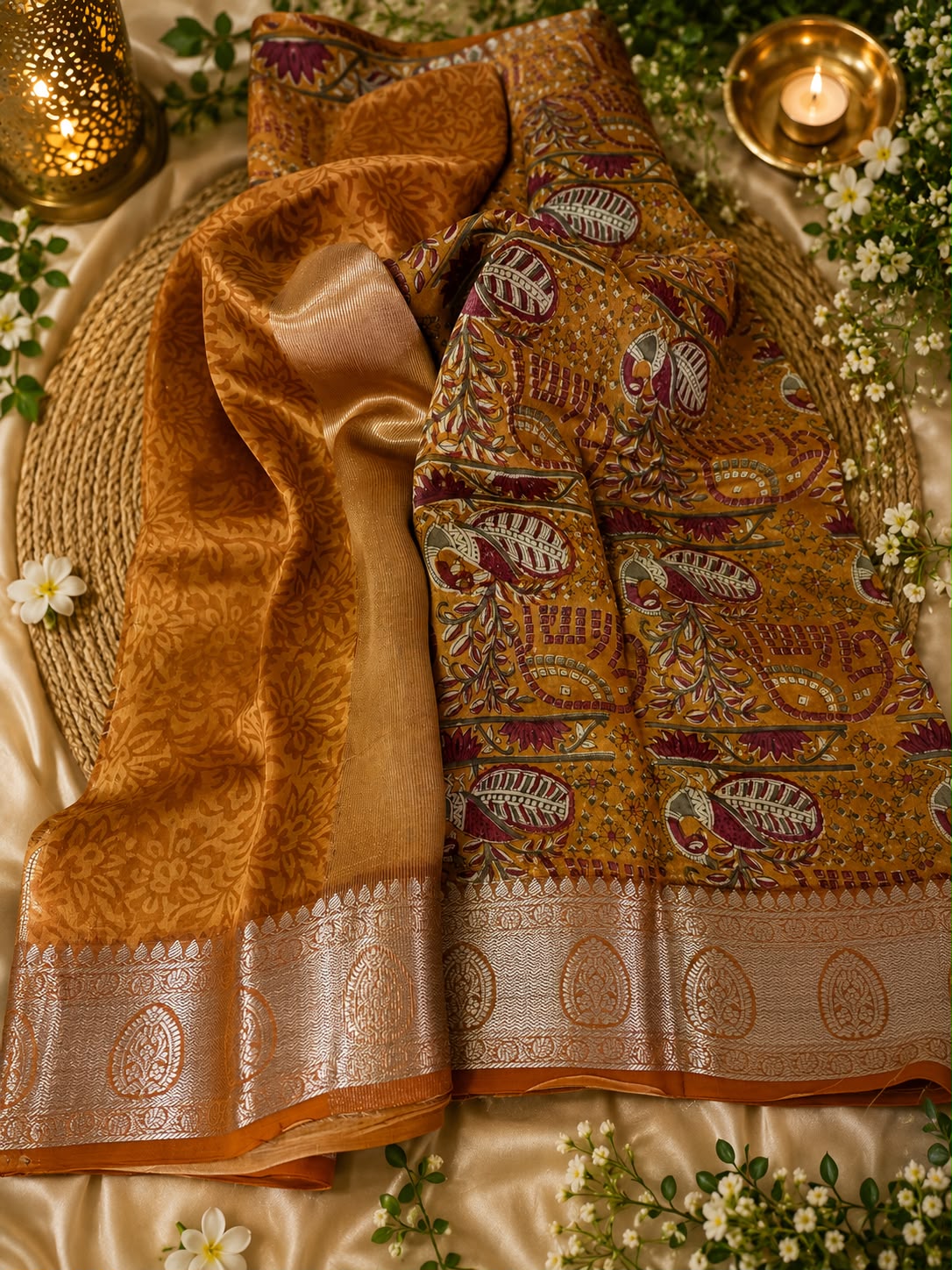 Banarasi weave mul cotton saree
