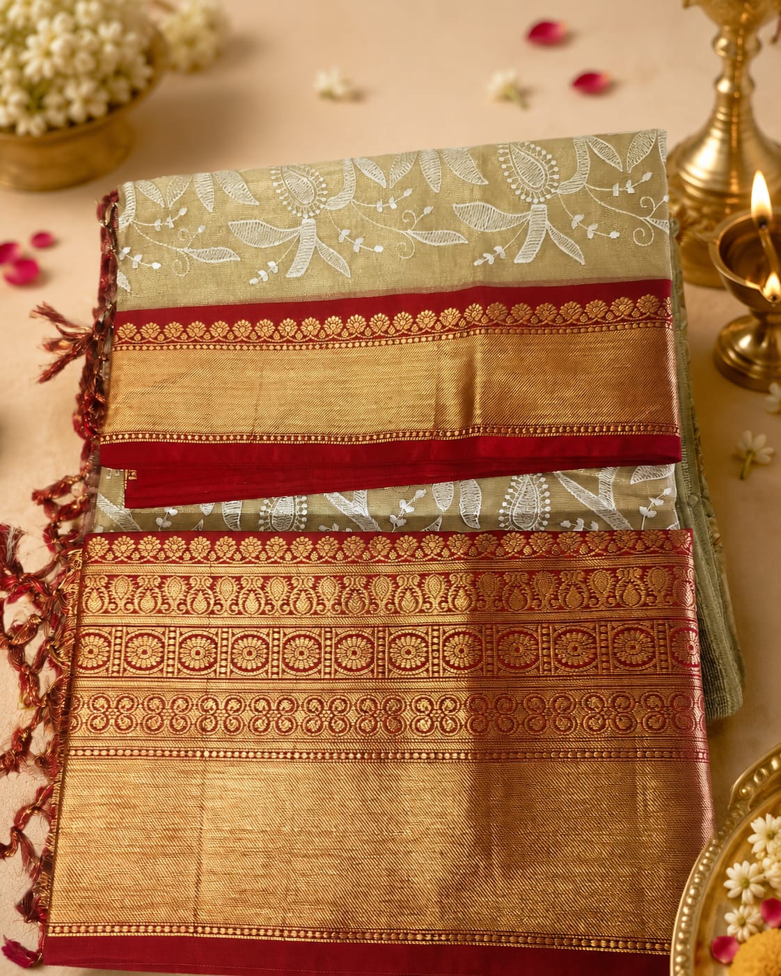 Chikankari tissue saree