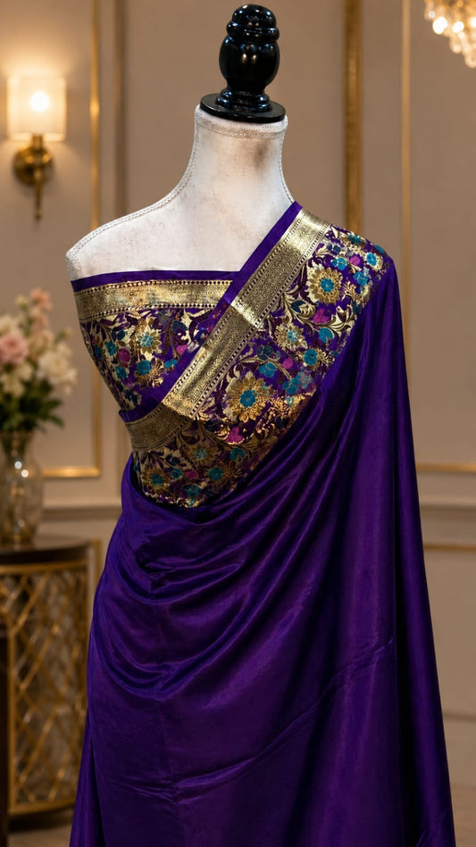 Premium Kathan Silk Purple Saree