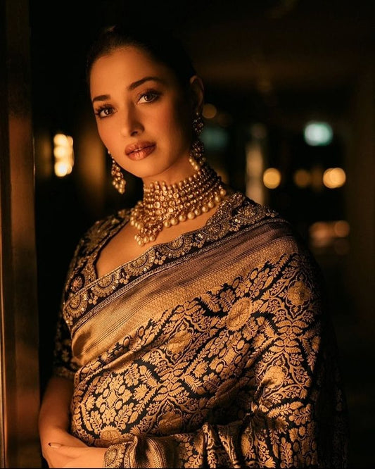 Black Banarasi saree