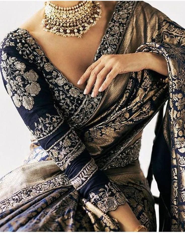 Black Banarasi saree