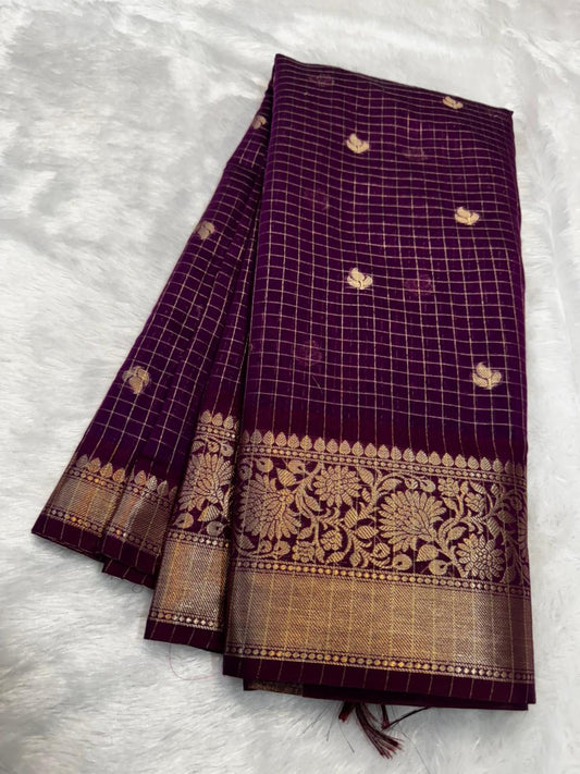 Cotton checks saree
