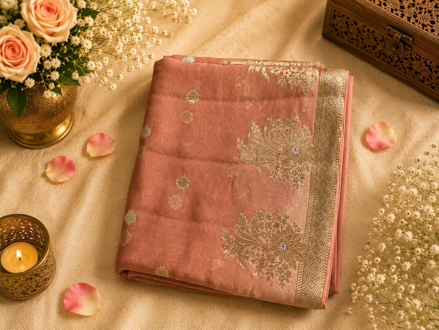 Georgette crep art silk saree