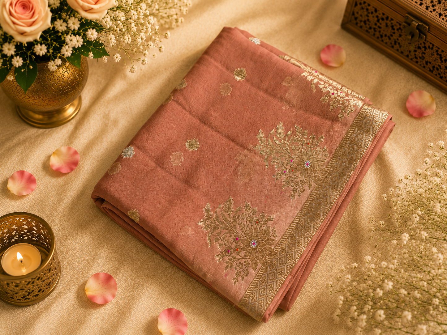 Georgette crep art silk saree