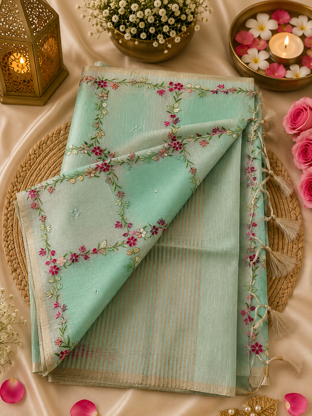 Premium Linen Tissue saree