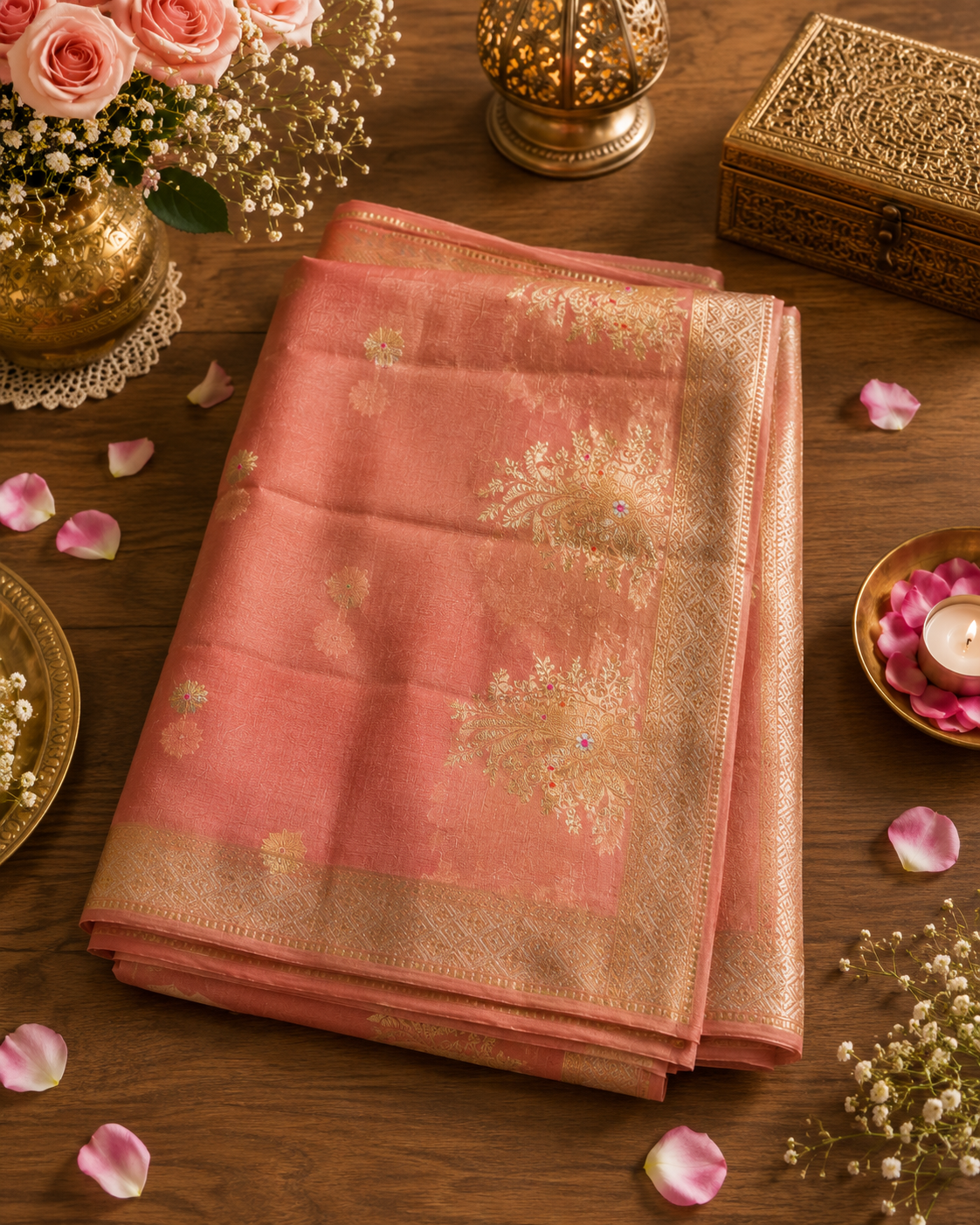 Georgette crep art silk saree