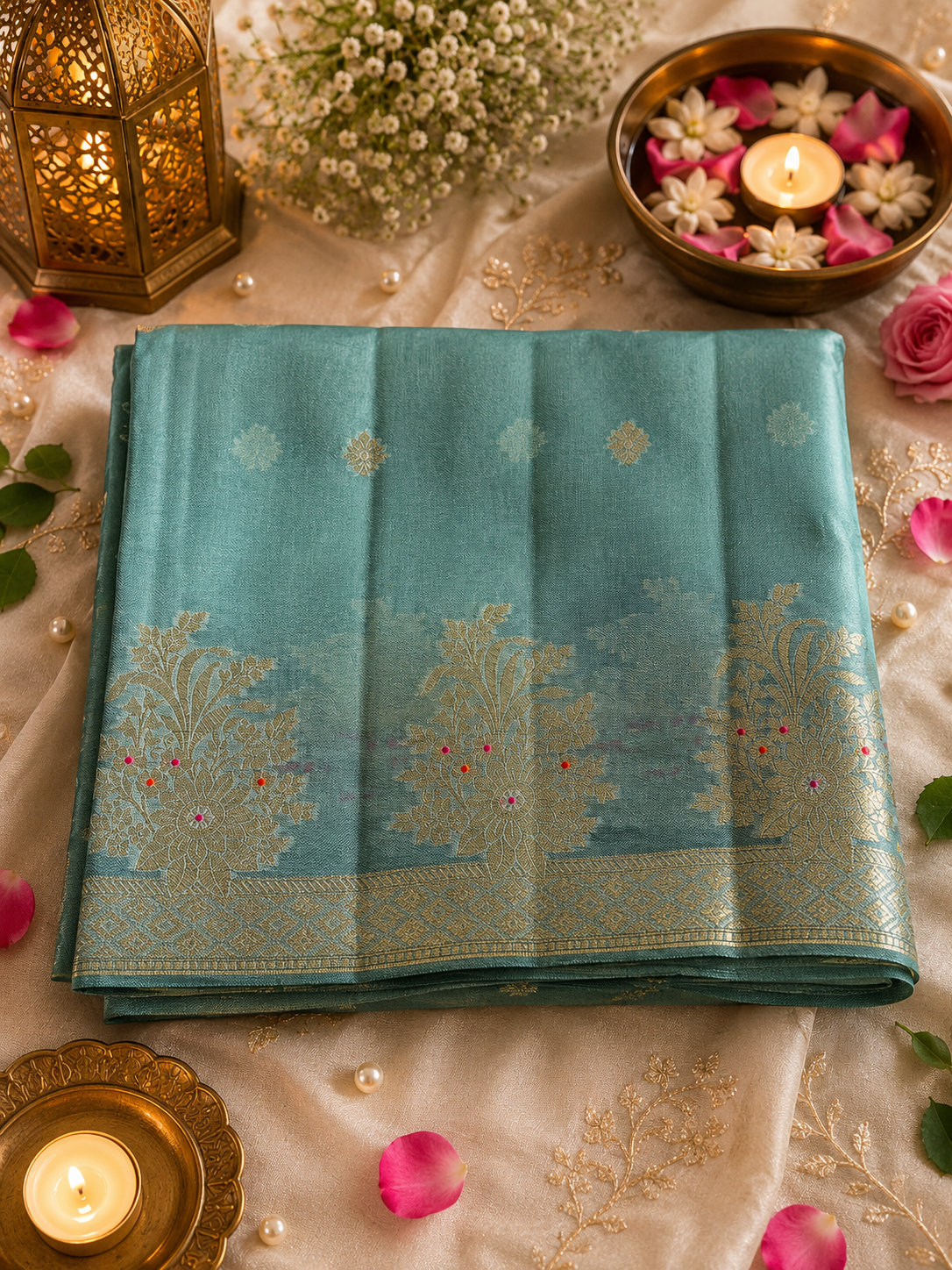 Georgette crep art silk saree